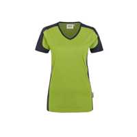 1005720 - V-Shirt Damen Contrast Mikralinar