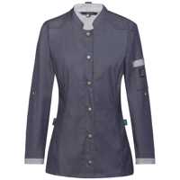 1006563 - Damen-Kochjacke langarm Bikerstyle